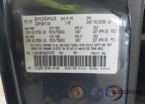 2002 Jeep Liberty Sport z USA, uszkodzony, nr VIN 1J4GK48K42W274737